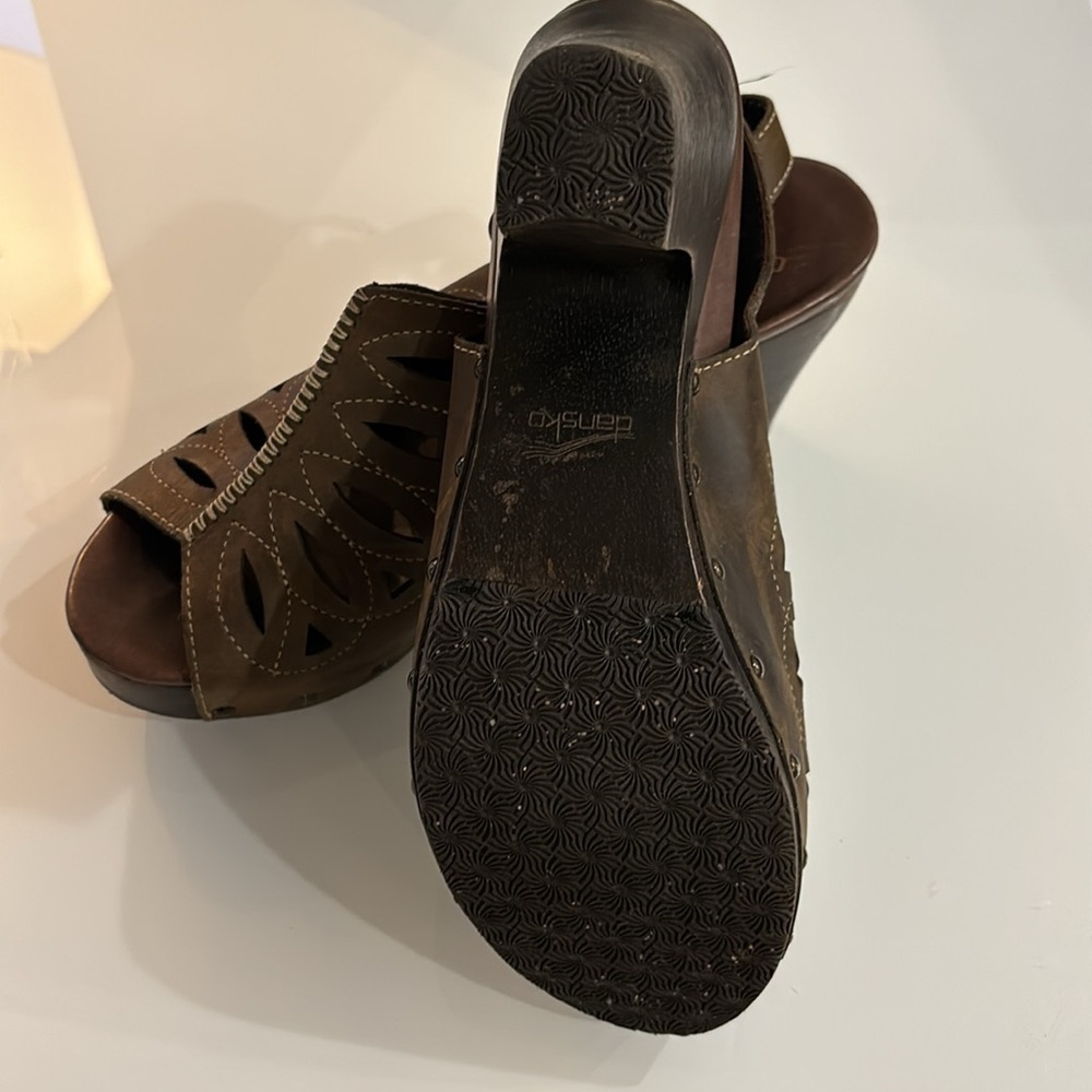 Dansko Rowena Leather Clog Sandals - size 40 - Picture 3 of 6